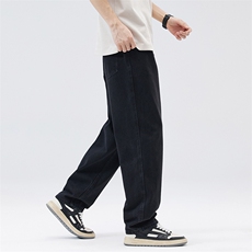 港味复古直筒牛仔裤男女款夏季潮流宽松显瘦阔腿休闲裤DY82-P70，男装牛仔裤，电商A178-1