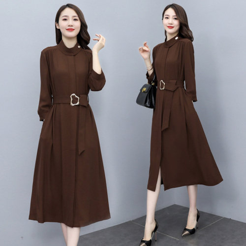 2022秋季时尚简约大方气质优雅收腰显瘦休闲修身百搭潮流连衣裙，女装连衣裙，施恩睿棋