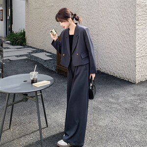 【主推现货】短款小西装阔腿裤两件套装女 508-P150-K218图片