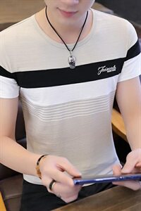 5016-夏季t恤短袖男士韩版圆领宽松体恤半袖打底衫上衣服图片