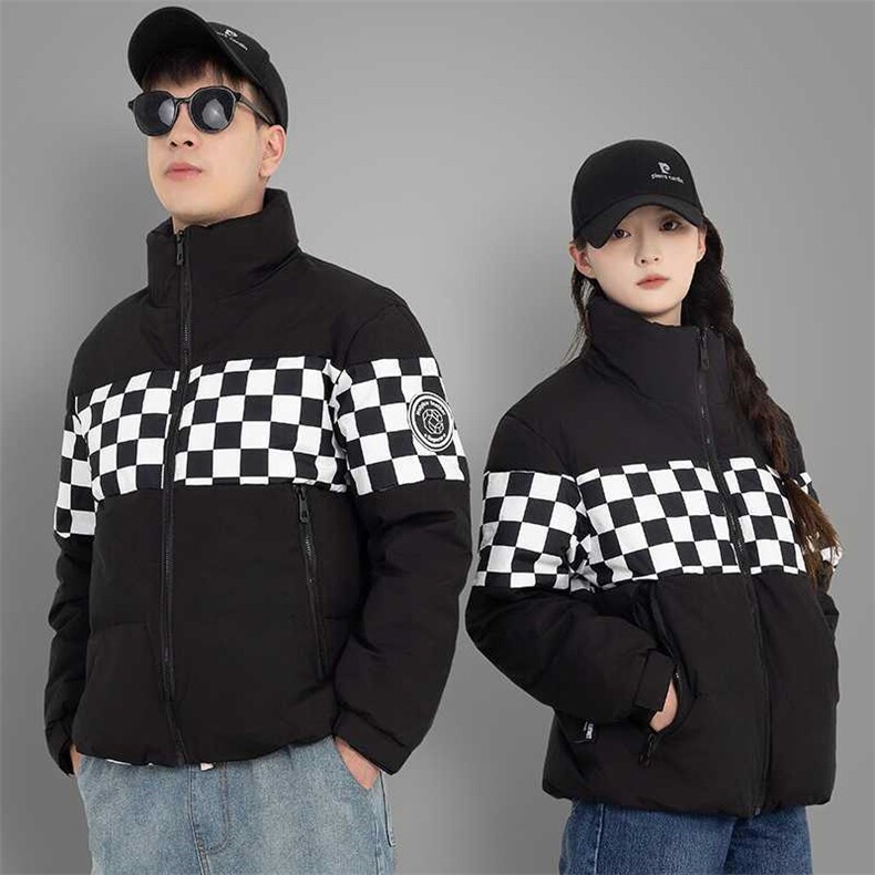 （带报告）90%白鸭绒羽绒服立领棋盘格子加厚外套DB05-P210,男装羽绒服,星座1210A