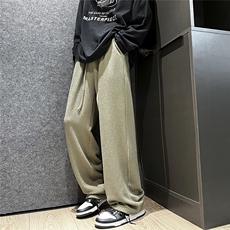 秋季休闲裤男垂感拖地裤特殊工艺D329-QM521-P55控68，男装休闲裤，电商D329