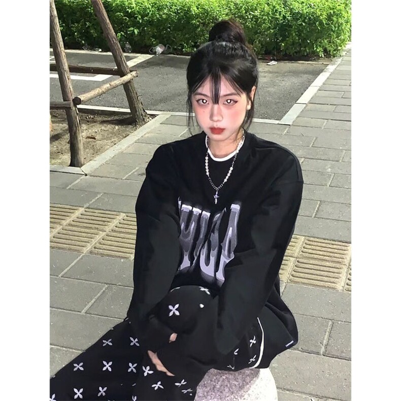 260G重磅纯棉纯色长袖t恤男百搭美式内搭厚实圆领宽松打底衫上衣,男装T恤,星座506A