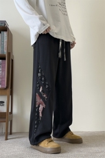 模特-新中式风休闲裤子男春秋款潮阔腿裤8071-P45，男装休闲裤，电商B380（原B361）