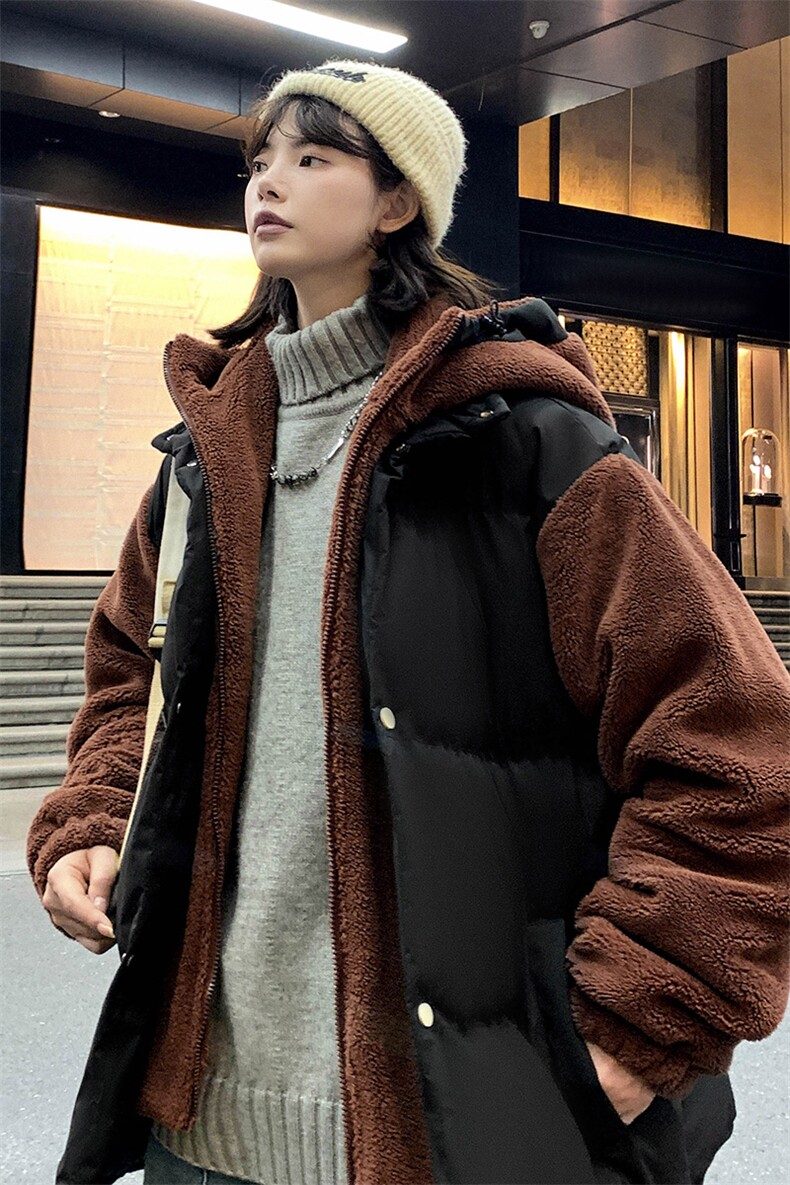 2024冬款潮羊羔绒棉服假两件休闲棉衣外套男女8338-P130控价178,男装棉衣,电商A441-1