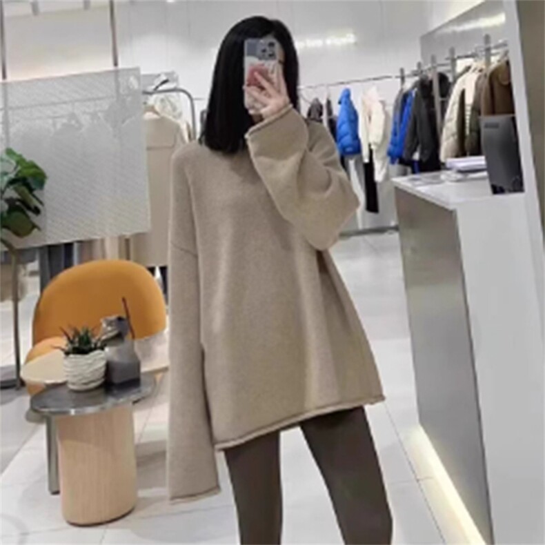 2025年秋季时尚百搭通勤简约休闲女士宽松羊毛衫,女装羊毛衫,锦弘羊绒