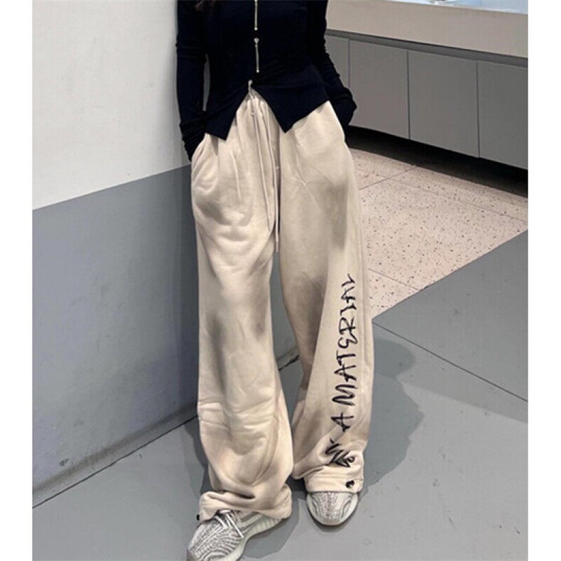 重磅运动阔腿卫裤男脏脏裤潮休闲裤字母印花KB345,男装休闲裤,星座1116A（原606A-3）