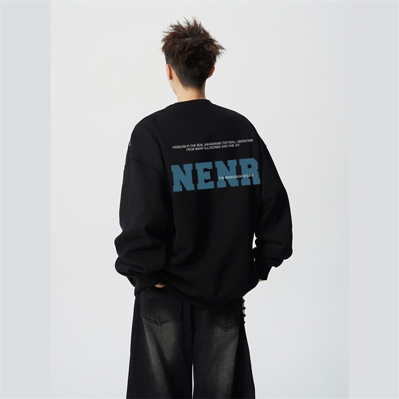 得物供货、重磅420克现货圆领卫衣宽松HD019-1-WY2788LL-P35,男装卫衣,电商019-1