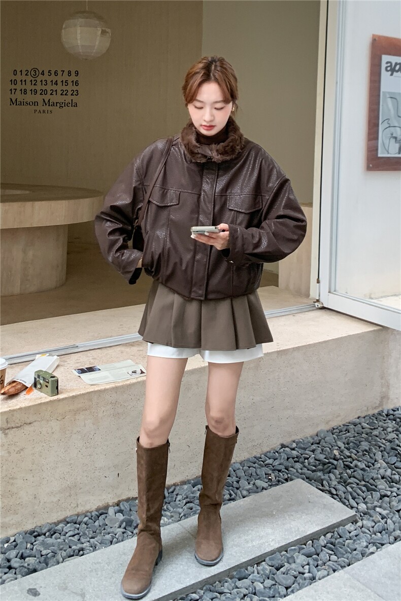 25冬季新款皮毛一体厚绒皮衣外套2B138-803P235K360,女装皮衣,2B138