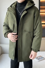 团购连帽中长款修身潮牌工装户外冲锋衣羽绒服外套男女款团体服，男装羽绒服，星座301D-5(原星座1415）