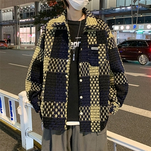 秋新款潮牌千鸟格夹克小香风外套男春高级感痞帅外套 W4891-P64图片