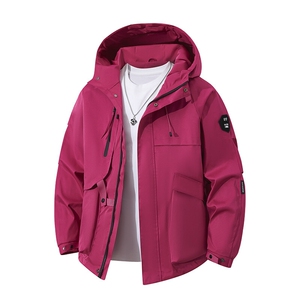 春秋户外冲锋衣男女同款防风防水连帽工装外套登山服夹克2481-P75图片