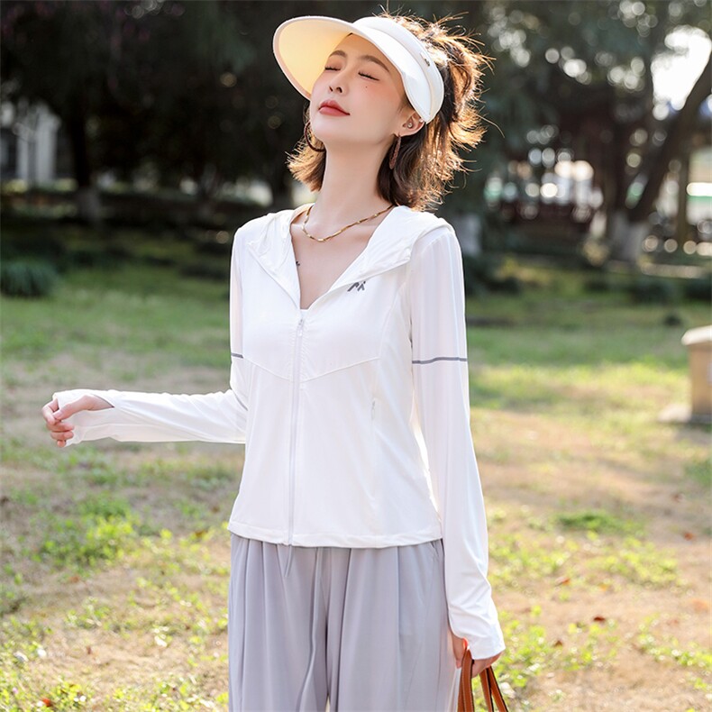 现货秒发防晒衣女收腰显瘦冰凉透气防晒衣瑜伽服防晒服,女装防晒衣,韩蔻秀