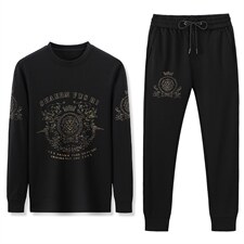 BJ9809秋季2023年新款男士长袖长裤修身休闲时尚卫衣套装P160，男装休闲套装，电商B360