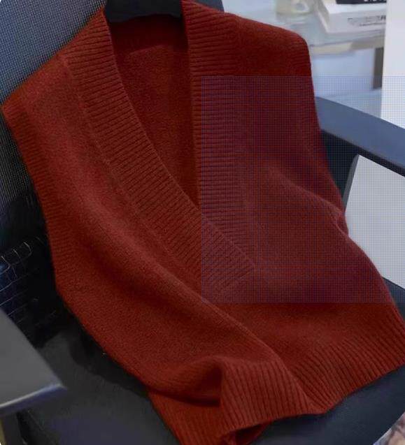 早秋洋气减龄外搭叠穿无袖坎肩握手领宽松马甲，女装马甲，洁纯羊绒