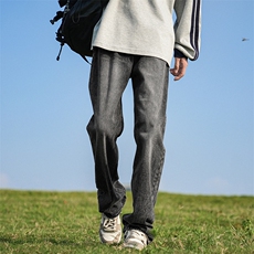 青蓝色牛仔裤男款春夏季2025新款水洗做旧潮牌宽松直筒阔腿长裤子，男装休闲裤，电商A310
