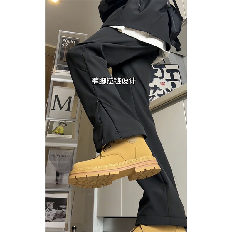 抖音品质大码隐形拉链高街加绒冲锋裤微喇XZ806-CK23063-P50控78,男装休闲裤,四季星座806