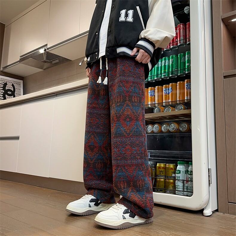 现货12潮民族风宽松直筒休闲裤复古休闲裤XZ211-1-K2445-P60，男装民族服装，星座211-1
