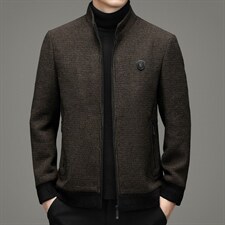 冬季休闲呢子加棉加厚大衣中年男爸爸装外套立领上衣YYN9829-P280,男装毛呢大衣,电商B212（原钱塘6029）