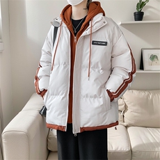 棉服男冬季新款港风宽松假两件连帽棉衣MF8587-特P78，男装棉衣，星座214-3