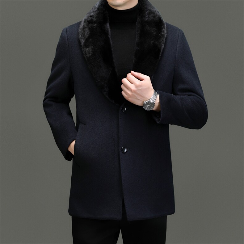 CKM23619钱塘2020-2商务休闲简约冬季厚款中年男士毛呢外套P820，男装毛呢大衣，钱塘207-2