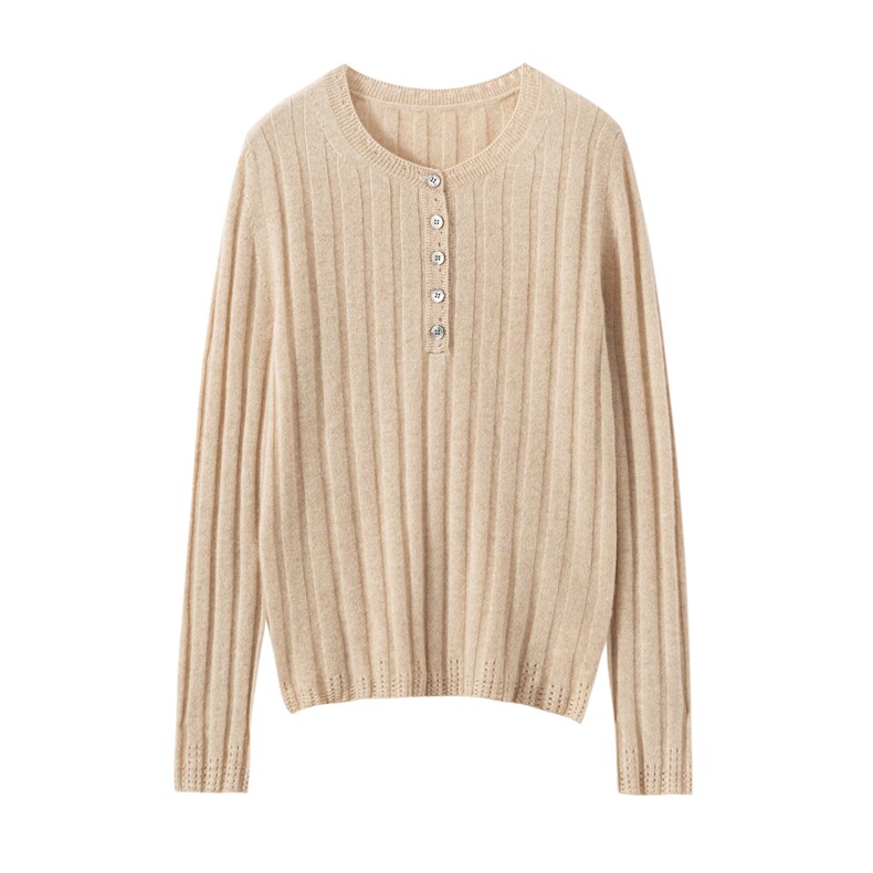 2025年秋季常规套头修身抽条套衫，女装羊绒衫，泰盈纯羊绒