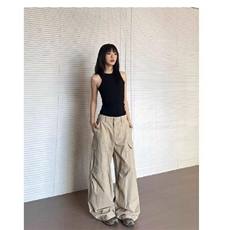 美式复古宽松直筒廓形工装裤男女潮慵懒拖地阔腿休闲裤LQ1411-P58，男装工装外套，星座1008
