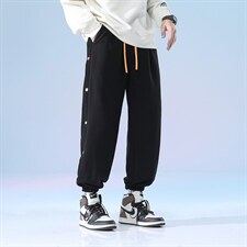 日系2024秋冬款个性撞色排扣束脚运动休闲潮牌卫裤8805-P50控69图片