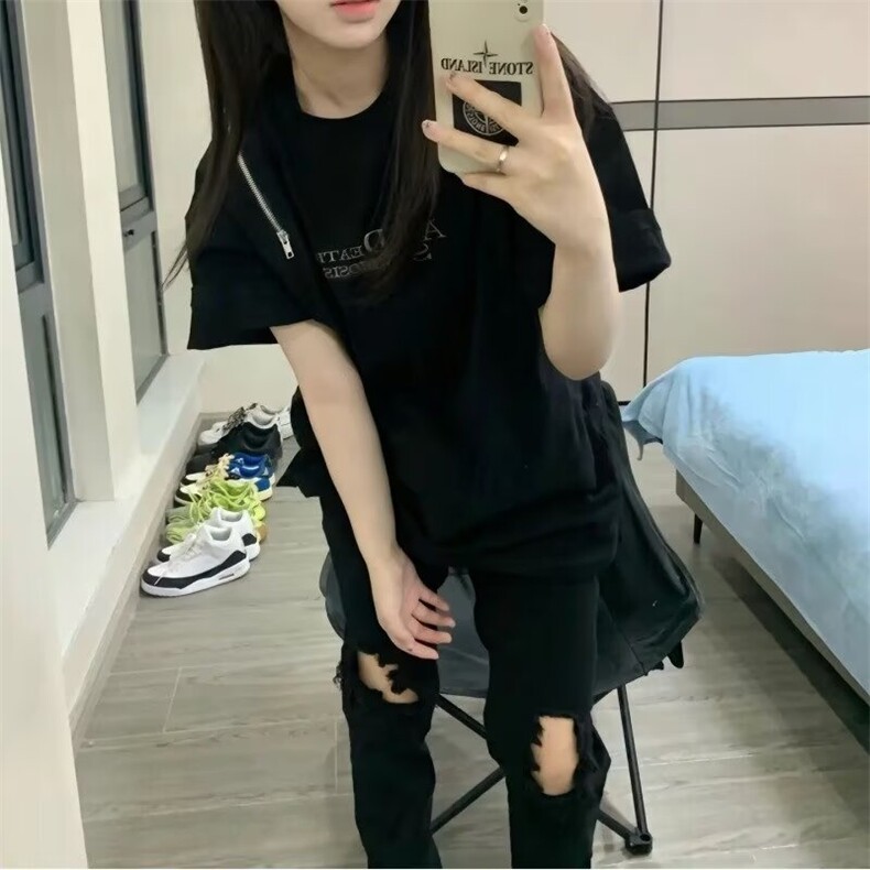 【档口现货】DK7714-批42美式高街潮牌男女直筒膝盖破洞显瘦长裤,男装休闲裤,星座603-2