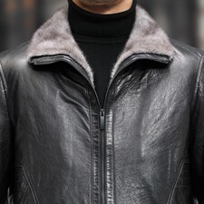 F21097海宁2023冬季新款男式皮衣男头层油蜡牛皮羽绒皮衣P960，男装皮衣，电商B360