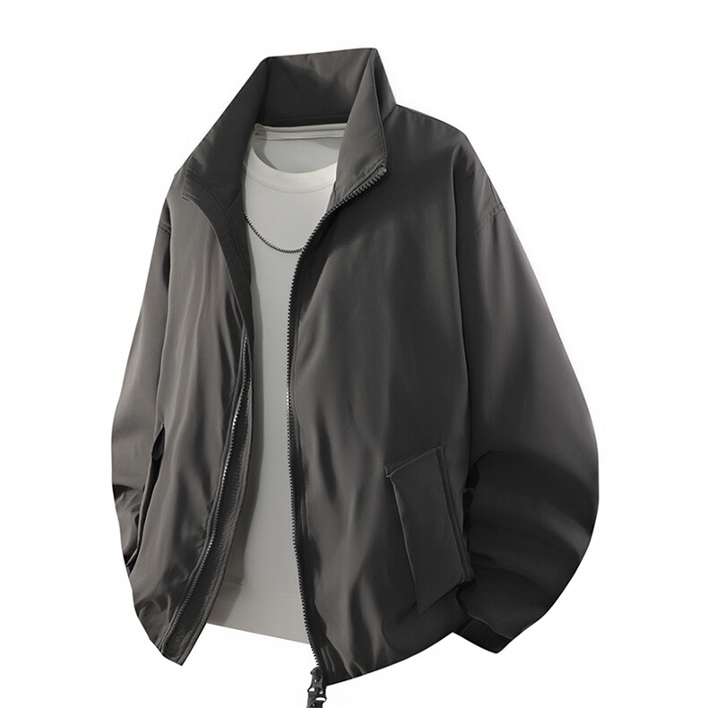 美式高街复古老钱风夹克翻领飞行外套男女纯色休闲宽松工装冲锋衣,男装夹克,电商A443