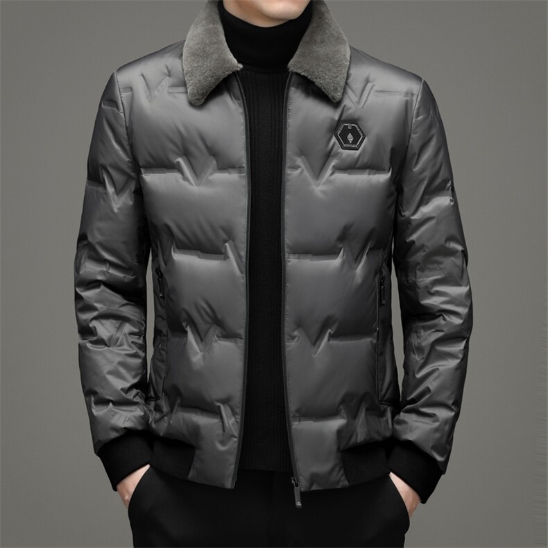 爸爸羽绒服中年男冬款中年脱卸羊毛领外套羽绒冬装YLS2101-P255,男装羽绒服,电商B212（原钱塘6029）