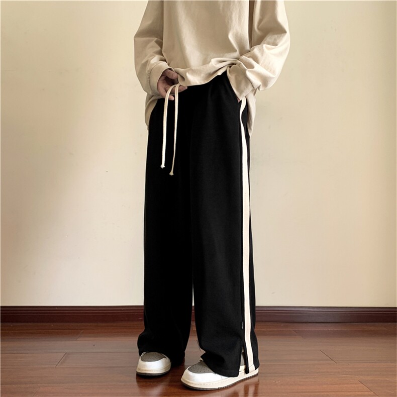 秋冬宽松直筒大码开衩卫裤运动裤休闲裤A017K602P55,男装休闲裤,电商A017