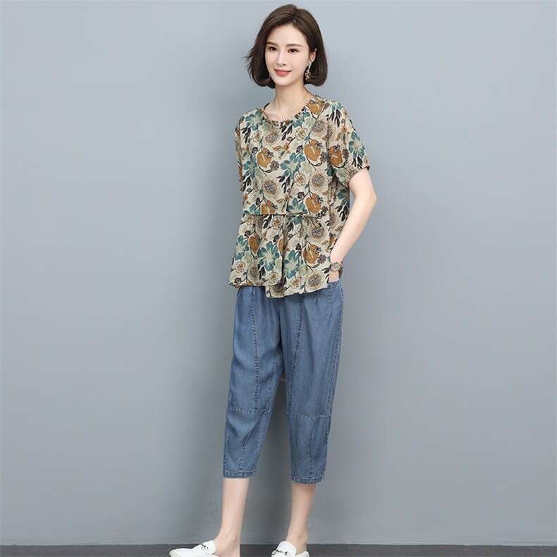 2023夏季新款时尚气质宽松显瘦休闲舒适潮流两件套,女装套装/套裙,独衣靓