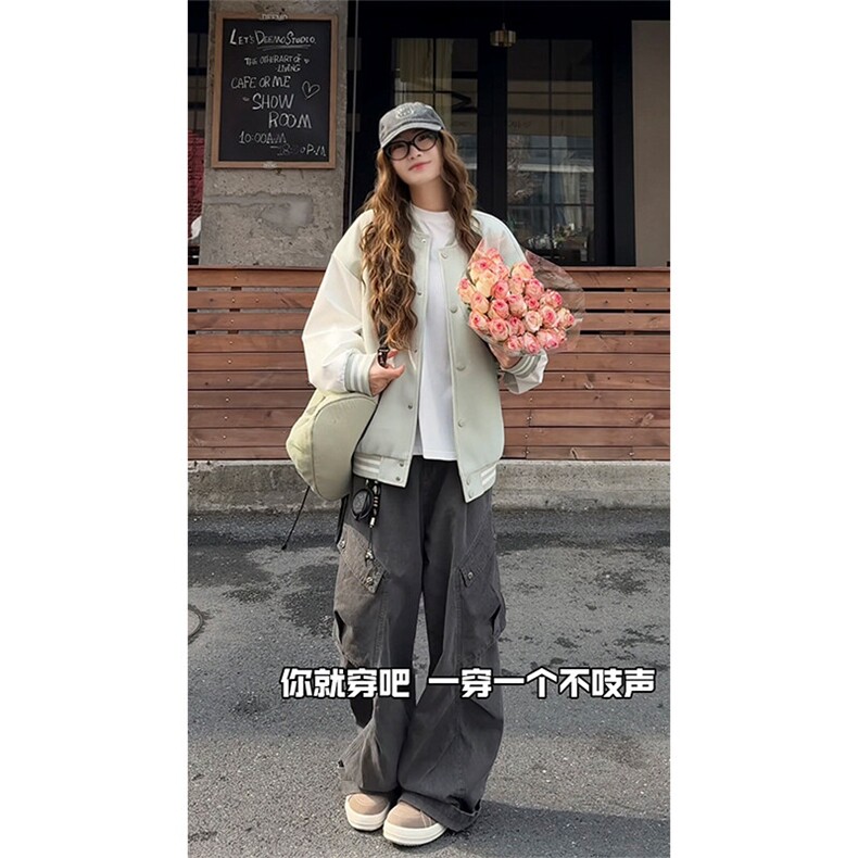 2026春季新款C7069-TP45不撞色插肩袖休闲设计感棒球服夹克,男装夹克,电商A102