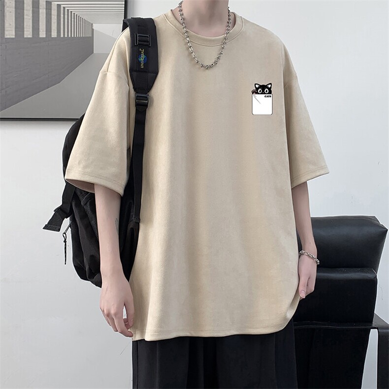 麂皮绒短袖t恤男大码半袖男  JD82397-P25图片