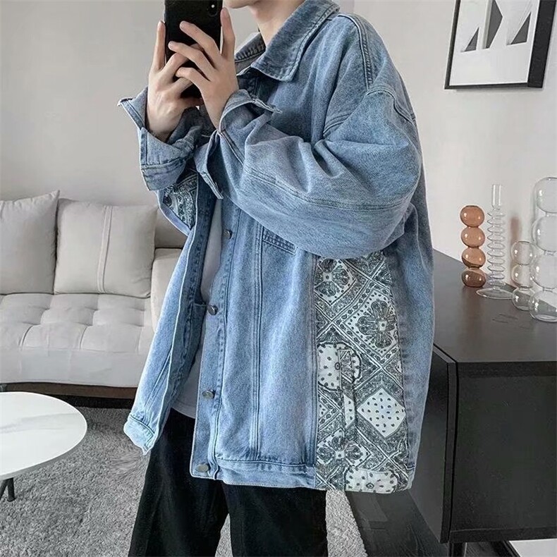 牛仔外套男宽松夹克新款韩版潮流网红褂子潮牌218-8JKB42P58,男装工装外套,星座218-8