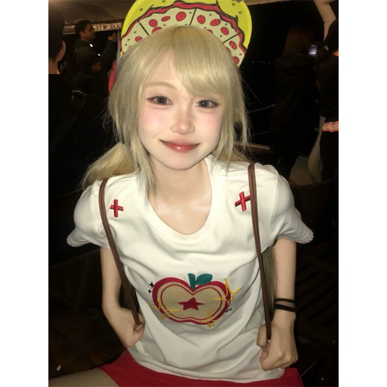 H0742-P35原版穿线+刺绣+毛巾绣修身正肩短袖T恤女,男装T恤,星座617A-2