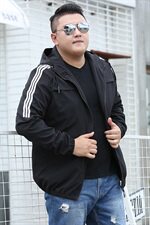 男大码薄款休闲运动夹克外套5032-1_JK356(M-4XLP60A4XL-9XLP70，男装夹克，星座1516-1