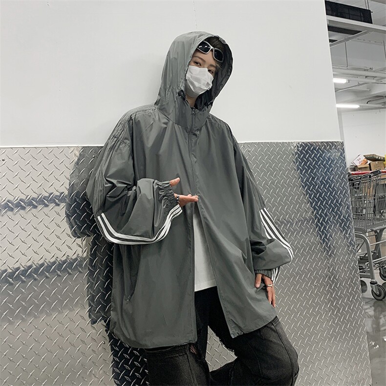 连帽时尚防晒服男夏季新款条纹高街百搭青少年休闲外套F93111-p43，男装防晒衣，星座1008