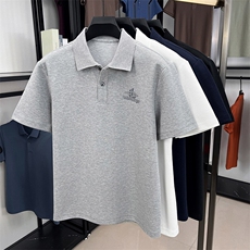 夏季棉短袖半拉链翻领POLO衫男T恤潮流品质上衣体恤男装，男装T恤，钱塘6003（原4033）