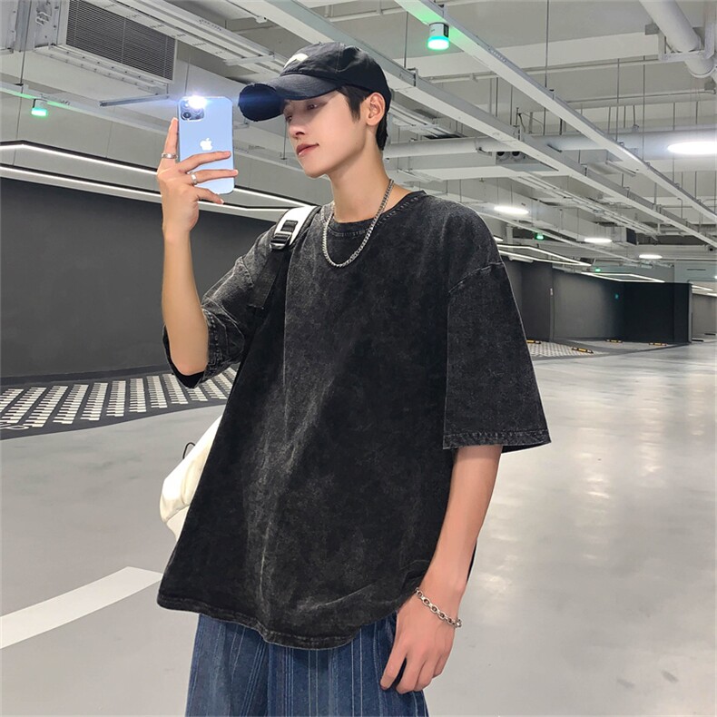 潮牌短袖T恤男夏季潮流百搭上衣港风ins高街宽松T恤T1197-P28,男装T恤,星座512-2