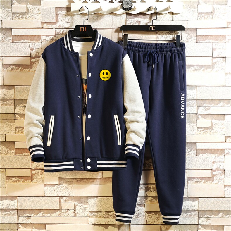 秋季新款棒球服运动套装日系大码宽松两件套XZ102A-4-8637-P95,男装休闲套装,星座211-2