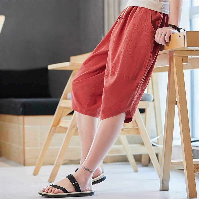 风男七分裤亚麻棉麻宽松哈伦裤子民族风萝卜裤，男装防晒衣，星座1206（原A206）