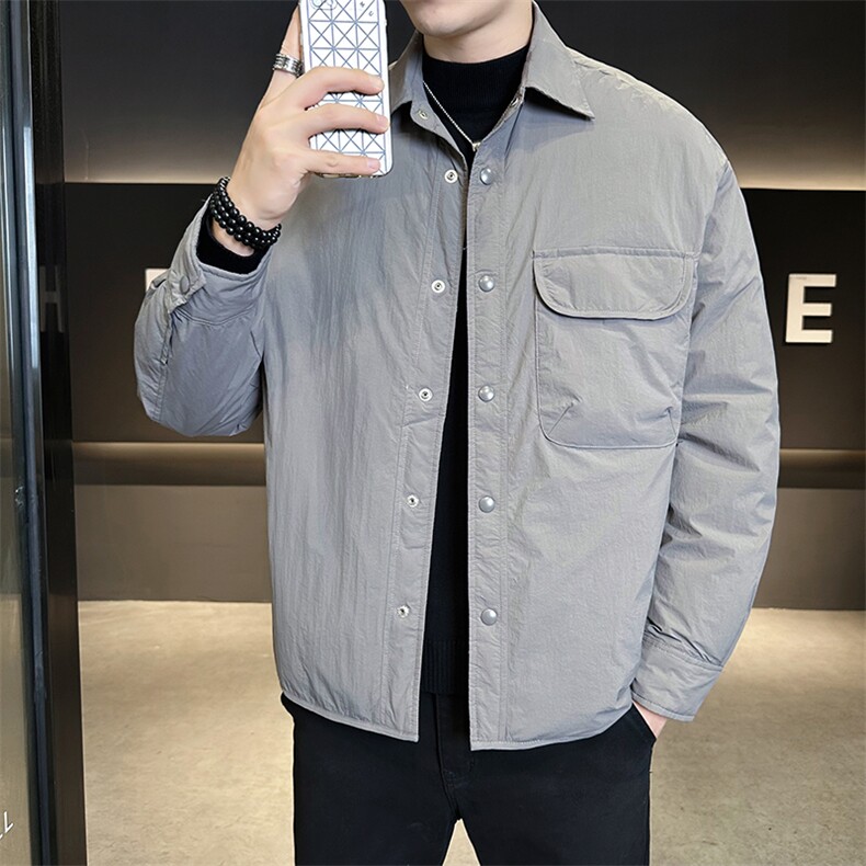 90新标2025设计款简约休闲翻领轻薄保暖羽绒服外套75381-P198,男装羽绒服,电商A413