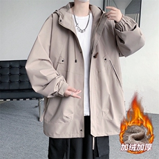 港风大皂工装加绒冲锋衣男高品纯色宽松夹克外套DSA157B-AJ90-P95，男装夹克，电商A157B