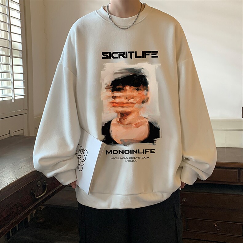 圆领卫衣男大码加厚加绒长袖t恤男S6213-P28加绒款-P33,男装卫衣,电商A040