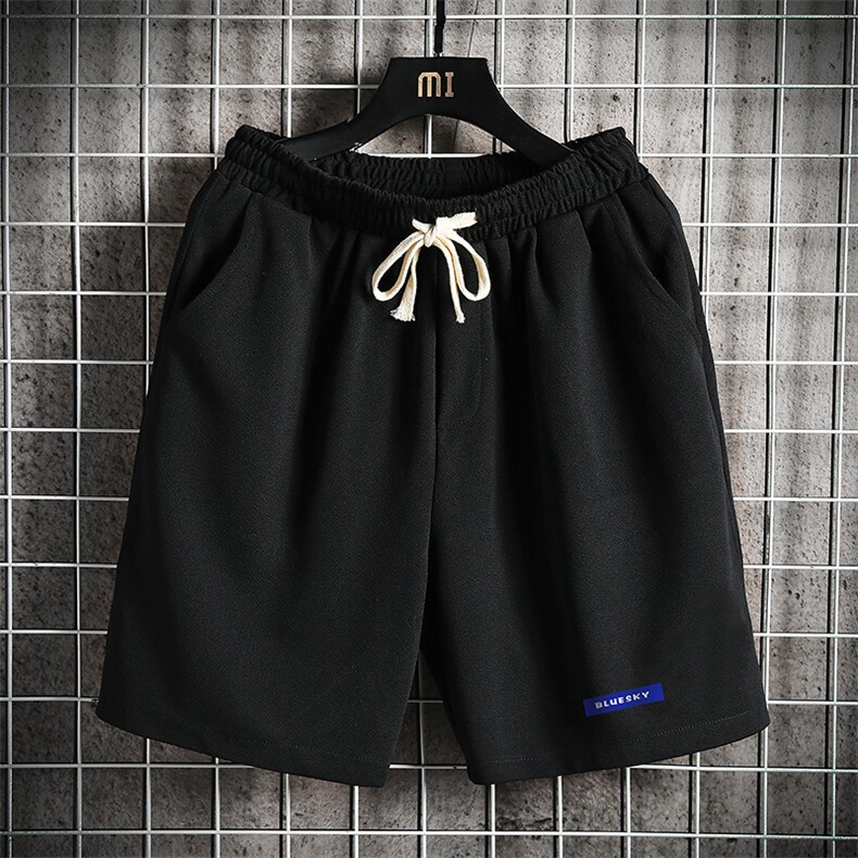 MK37202-P15冰丝短裤男士大码宽松休闲五分裤男运动中裤网格,男装休闲裤,电商A040A