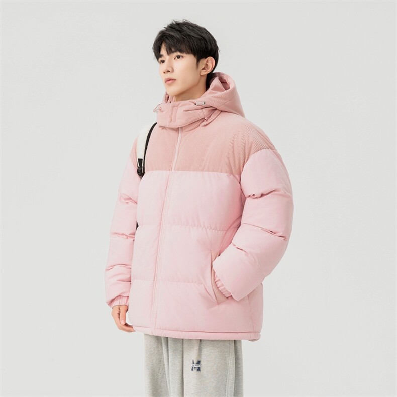 棉服撞色拼接灯芯绒外套男生冬季棉衣情侣装棉袄子M810-P85图片