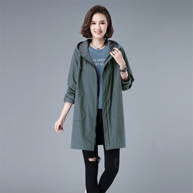 时尚百搭中长款风衣女2022新款春秋外套修身显瘦气质女装，女装风衣，秋牧寒烟
